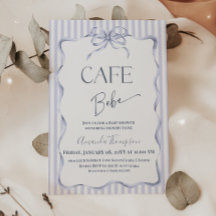 Retro Blauwe Strik Cafe Bebe Jongen Koffie Baby Sh