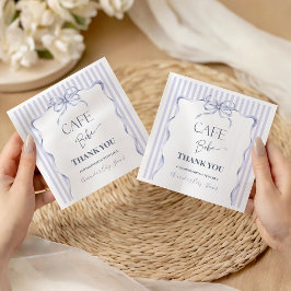 Retro Blauwe Strik Cafe Bebe Jongen Koffie Baby Sh Servet