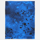 Retro Blauwe Verf Splatter Fleece Deken (Voorkant)