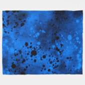 Retro Blauwe Verf Splatter Fleece Deken (Voorkant (Horizontaal))