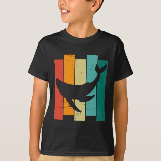 retro blauwe vinvis t-shirt (Voorkant)