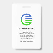 Retro Blauwe Witte Kolom ID Badge Medische Staf (Achterkant)