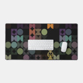 Retro Blauwgroen Blauw Groen Bruin Zwart Pop Kunst Bureaumat (Keyboard & Muis)