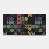 Retro Blauwgroen Blauw Groen Bruin Zwart Pop Kunst Bureaumat (Voorkant)