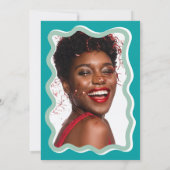 Retro blauwgroen blauw kromme kronkelt golvend vri kaart (Achterkant)