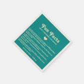 Retro Blauwgroen Blauw Leuke Feiten Gepersonalisee Servet (Hoek)