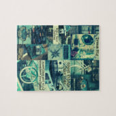 Retro Blauwgroen bord Aangepaste Inspirerend offer Legpuzzel (Horizontaal)