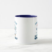 Retro Blauwgroen Chilling Met Mijn Sneeuwmies Wint Mok (Midden)