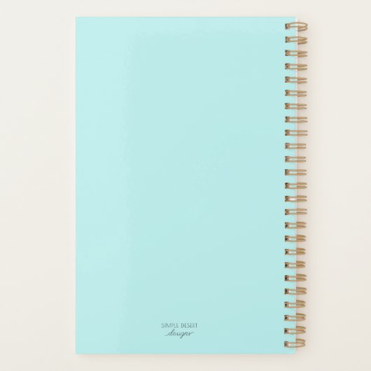 Retro Blauwgroen Coral Pioneer Vrouw Planner Onged (Achterkant)