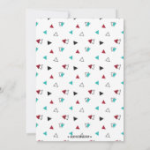 Retro Blauwgroen en Red Bowling Birthday Party Kaart (Achterkant)