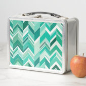 Retro Blauwgroen en turquoise Chevron (In situ)