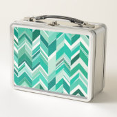 Retro Blauwgroen en turquoise Chevron (Voorkant)