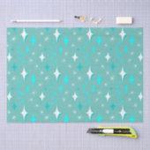 Retro Blauwgroen en White Star Pattern-document Tissuepapier (Craft)