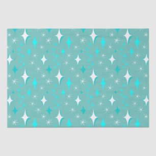 Retro Blauwgroen en White Star Pattern-document Tissuepapier