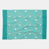 Retro Blauwgroen en White Star Pattern Kitchen Tow Theedoek (Horizontaal)