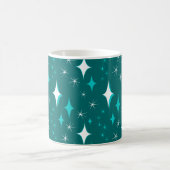 Retro Blauwgroen en White Star Pattern Mok (Center)