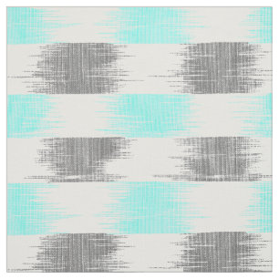 Retro blauwgroen grijs abstract modern ikatpatroon stof