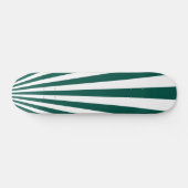 Retro Blauwgroen groene achtergrond Sun Rays Skateboard (Horizontaal)