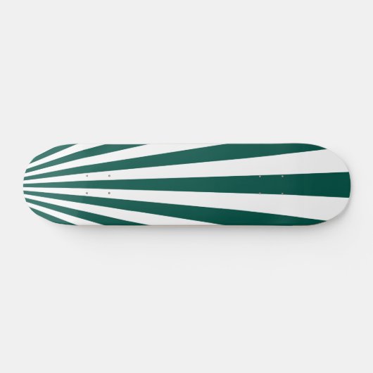 Retro Blauwgroen groene achtergrond Sun Rays Skateboard (Horizontaal)