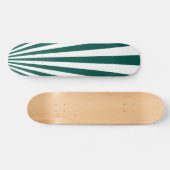 Retro Blauwgroen groene achtergrond Sun Rays Skateboard (Horizontaal)