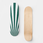 Retro Blauwgroen groene achtergrond Sun Rays Skateboard (Voorkant)