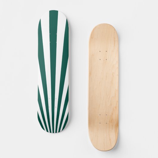 Retro Blauwgroen groene achtergrond Sun Rays Skateboard (Voorkant)