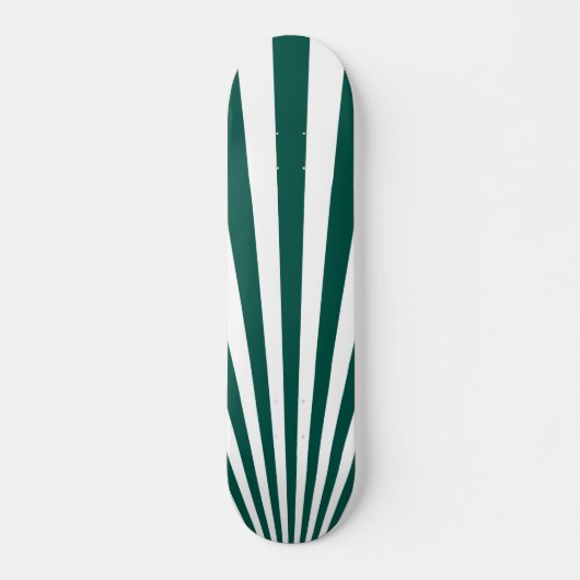 Retro Blauwgroen groene achtergrond Sun Rays Skateboard (Voorkant)