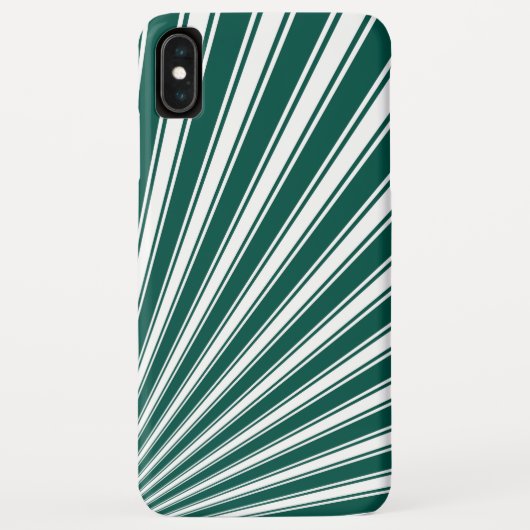 Retro Blauwgroen groene funky Sun Rays Achtergrond Case-Mate iPhone Case (Achterkant)