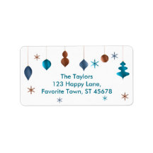 Retro Blauwgroen Koper Navy Ornamenten en Sneeuwvl