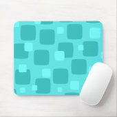 Retro Blauwgroen Mousepad Muismat (Met muis)