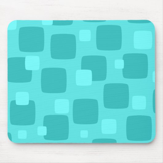 Retro Blauwgroen Mousepad Muismat (Voorkant)