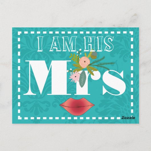 Retro Blauwgroen Roze Koraal Rood Damask Wedding Briefkaart (Achterkant)