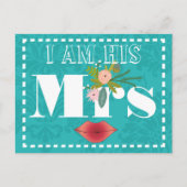 Retro Blauwgroen Roze Koraal Rood Damask Wedding Briefkaart (Voorkant)