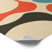 Retro Blauwgroen, Salmon Oranje, Taupe en Tan Poster (Hoek)