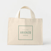 Retro Blauwgroen Social Media Influencer Promotie Mini Tote Bag (Voorkant)