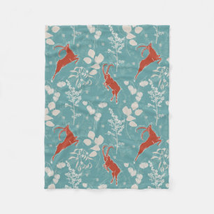 Retro Blauwgroen Steenbok Zodiac Feestelijke Dier Fleece Deken