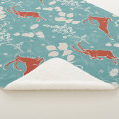 Retro Blauwgroen Steenbok Zodiac Feestelijke Dier Sherpa Deken (3/4)