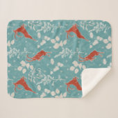 Retro Blauwgroen Steenbok Zodiac Feestelijke Dier Sherpa Deken (Voorkant (horizontaal))