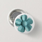 Retro Bleek Blue Daisy Flower Spring Summer Wedden Ronde Button 3,2 Cm (Voorkant /achterkant)