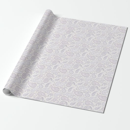 Retro Bleek subtiel Paisley Pattern Cadeaupapier (Uitgerold)
