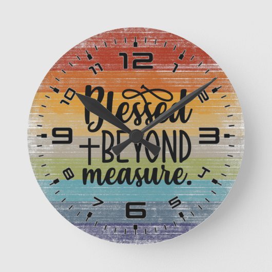 Retro Blessed Beyond Measure Ronde Klok (Voorkant)