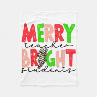 Retro blije leraar slimme studenten leuke kerst fleece deken