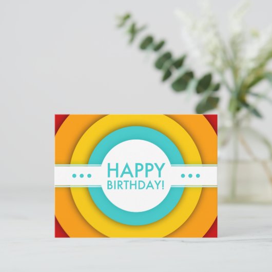 retro blije verjaardag briefkaart (Staand voorkant)