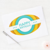 retro blije verjaardag ovale sticker (Envelop)