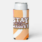 Retro blijf groovy seltzer blikjeskoeler (Seltzer Voorkant)
