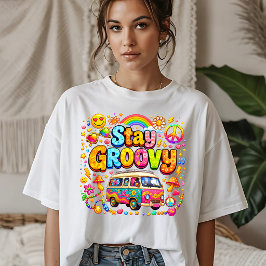 Retro blijf groovy Tri-Blend shirt