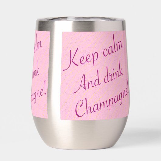 Retro Blijf kalm en Drink champagne (Achterkant)