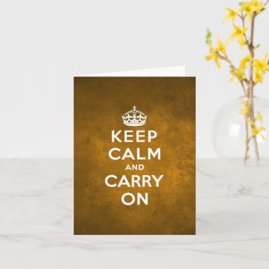 Retro Blijf Kalme  Kaart (Gele Bloem)