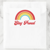 Retro Blijf op straat Rainbow Gay Pride Rechthoekige Sticker (Tas)