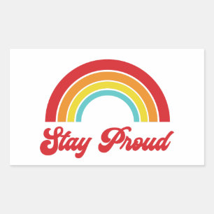 Retro Blijf op straat Rainbow Gay Pride Rechthoekige Sticker
